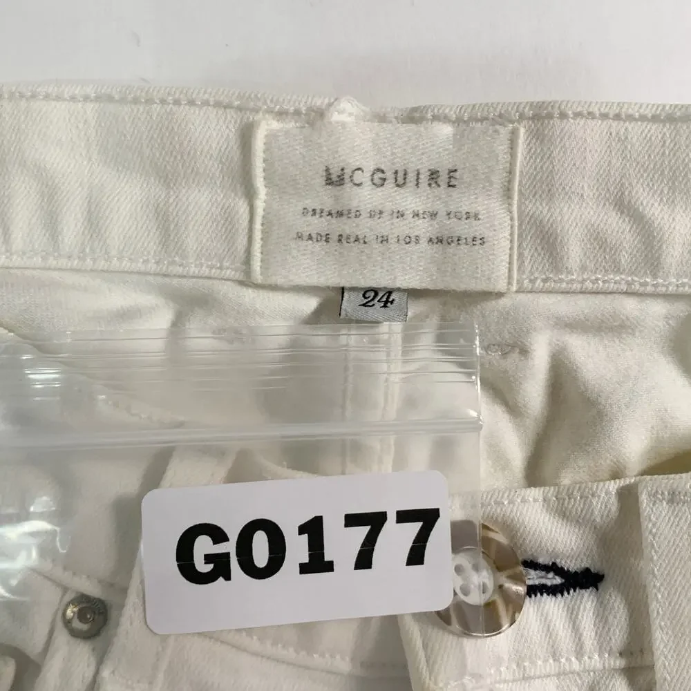 McGuire 24 Majorelle Mid Rise Flare Jeans Cream Denim Normcore Minimalist *flaw